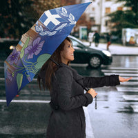 Greece Athens Umbrella Viola Odorata with Emblem Design - Wonder Print Shop