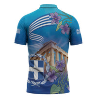 Greece Athens Zipper Polo Shirt Viola Odorata with Emblem Design - Wonder Print Shop