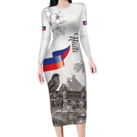 Haiti Citadelle Laferriere Family Matching Long Sleeve Bodycon Dress and Hawaiian Shirt Hispaniolan Trogon and Plumeria - Wonder Print Shop