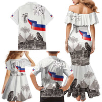 Haiti Citadelle Laferriere Family Matching Mermaid Dress and Hawaiian Shirt Hispaniolan Trogon and Plumeria - Wonder Print Shop