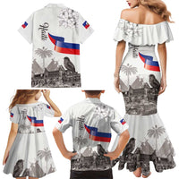 Haiti Citadelle Laferriere Family Matching Mermaid Dress and Hawaiian Shirt Hispaniolan Trogon and Plumeria - Wonder Print Shop