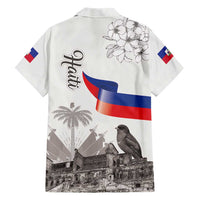 Haiti Citadelle Laferriere Family Matching Short Sleeve Bodycon Dress and Hawaiian Shirt Hispaniolan Trogon and Plumeria - Wonder Print Shop