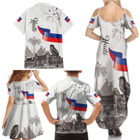 Haiti Citadelle Laferriere Family Matching Summer Maxi Dress and Hawaiian Shirt Hispaniolan Trogon and Plumeria - Wonder Print Shop