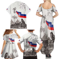 Haiti Citadelle Laferriere Family Matching Summer Maxi Dress and Hawaiian Shirt Hispaniolan Trogon and Plumeria - Wonder Print Shop