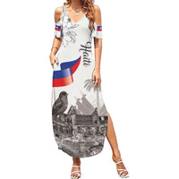Haiti Citadelle Laferriere Family Matching Summer Maxi Dress and Hawaiian Shirt Hispaniolan Trogon and Plumeria - Wonder Print Shop