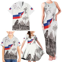 Haiti Citadelle Laferriere Family Matching Tank Maxi Dress and Hawaiian Shirt Hispaniolan Trogon and Plumeria - Wonder Print Shop