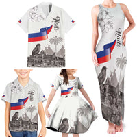 Haiti Citadelle Laferriere Family Matching Tank Maxi Dress and Hawaiian Shirt Hispaniolan Trogon and Plumeria - Wonder Print Shop