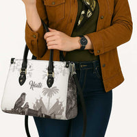 Haiti Citadelle Laferriere Leather Bag Hispaniolan Trogon and Plumeria - Wonder Print Shop