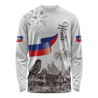 Haiti Citadelle Laferriere Long Sleeve Shirt Hispaniolan Trogon and Plumeria - Wonder Print Shop