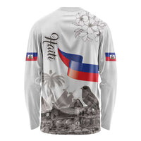 Haiti Citadelle Laferriere Long Sleeve Shirt Hispaniolan Trogon and Plumeria - Wonder Print Shop