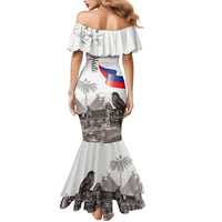 Haiti Citadelle Laferriere Mermaid Dress Hispaniolan Trogon and Plumeria - Wonder Print Shop