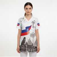 Haiti Citadelle Laferriere Scrub Top Hispaniolan Trogon and Plumeria - Wonder Print Shop