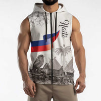 Haiti Citadelle Laferriere Sleeveless Zip Hoodie Hispaniolan Trogon and Plumeria - Wonder Print Shop