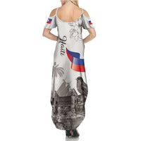 Haiti Citadelle Laferriere Summer Maxi Dress Hispaniolan Trogon and Plumeria - Wonder Print Shop