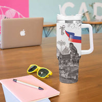 Haiti Citadelle Laferriere Tumbler With Handle Hispaniolan Trogon and Plumeria - Wonder Print Shop