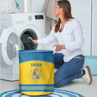 Sweden Ice Hockey Laundry Basket Swedish Coat of Arms Design