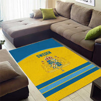 Sweden Ice Hockey Area Rug Swedish Coat of Arms Design