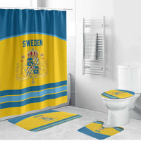 Sweden Ice Hockey Bathroom Set Swedish Coat of Arms Design