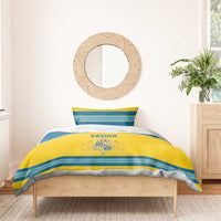 Sweden Ice Hockey Bedding Set Swedish Coat of Arms Design