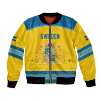 Sweden Ice Hockey Custom Bomber Jacket Swedish Coat of Arms Design