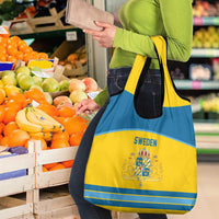 Sweden Ice Hockey Grocery Bag Swedish Coat of Arms Design