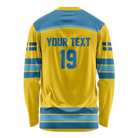 Sweden Ice Hockey Custom Long Sleeve Shirt Swedish Coat of Arms Design
