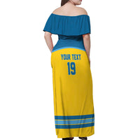 Sweden Ice Hockey Custom Off Shoulder Maxi Dress Swedish Coat of Arms Design