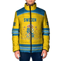Sweden Ice Hockey Custom Padded Jacket Swedish Coat of Arms Design