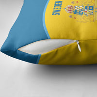 Sweden Ice Hockey Pillow Cover Swedish Coat of Arms Design