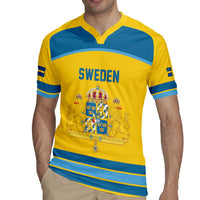 Sweden Ice Hockey Custom Rugby Jersey Swedish Coat of Arms Design