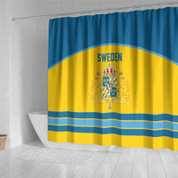 Sweden Ice Hockey Shower Curtain Swedish Coat of Arms Design