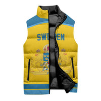 Sweden Ice Hockey Custom Sleeveless Puffer Jacket Swedish Coat of Arms Design