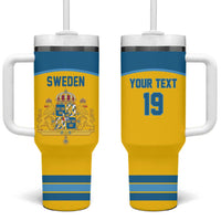 Sweden Ice Hockey Custom Tumbler With Handle Swedish Coat of Arms Design