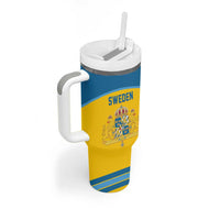 Sweden Ice Hockey Custom Tumbler With Handle Swedish Coat of Arms Design