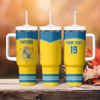 Sweden Ice Hockey Custom Tumbler With Handle Swedish Coat of Arms Design