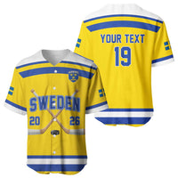 Sweden Ice Hockey Custom Baseball Jersey Go Tre Kronor Champions