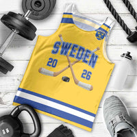 Sweden Ice Hockey Custom Men Tank Top Go Tre Kronor Champions