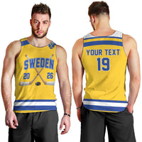 Sweden Ice Hockey Custom Men Tank Top Go Tre Kronor Champions