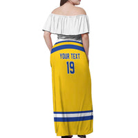 Sweden Ice Hockey Custom Off Shoulder Maxi Dress Go Tre Kronor Champions