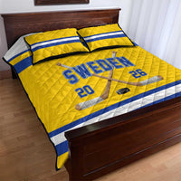 Sweden Ice Hockey Quilt Bed Set Go Tre Kronor Champions