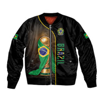 Personalized Brazil Football 2026 Bomber Jacket Trophy Flag Pride Art