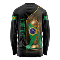Personalized Brazil Football 2026 Long Sleeve Shirt Trophy Flag Pride Art