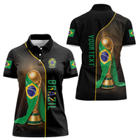 Personalized Brazil Football 2026 Women Polo Shirt Trophy Flag Pride Art