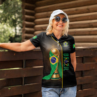 Personalized Brazil Football 2026 Women Polo Shirt Trophy Flag Pride Art