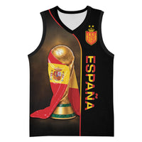 Personalized Spain Football 2026 Basketball Jersey Trophy Flag Pride Art