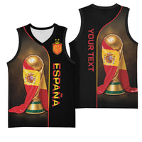 Personalized Spain Football 2026 Basketball Jersey Trophy Flag Pride Art