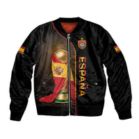 Personalized Spain Football 2026 Bomber Jacket Trophy Flag Pride Art