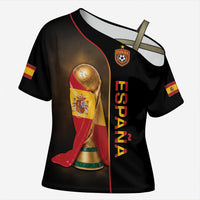 Personalized Spain Football 2026 Cross Shoulder Shirt Trophy Flag Pride Art