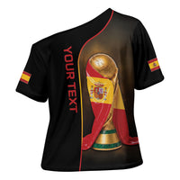 Personalized Spain Football 2026 Cross Shoulder Shirt Trophy Flag Pride Art