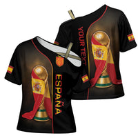 Personalized Spain Football 2026 Cross Shoulder Shirt Trophy Flag Pride Art